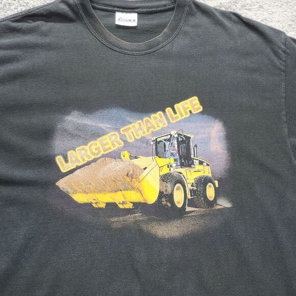VTG  Cat Caterpillar Loader Larger Than Life T Shirt  Size XL Rare USA Work - Picture 3 of 12